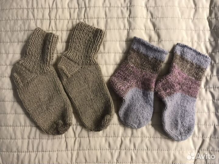 Носки ручной вязки шерстяные