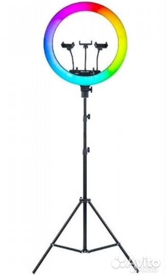 Лампа селфи кольцевая 45 см RGB со штативом