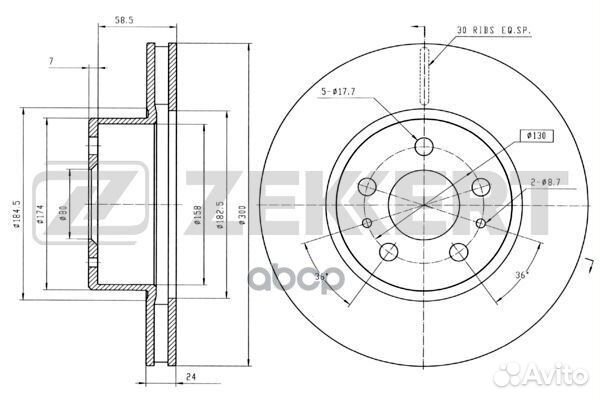 Диск торм. перед. Citroen Jumper (230 244 Z )