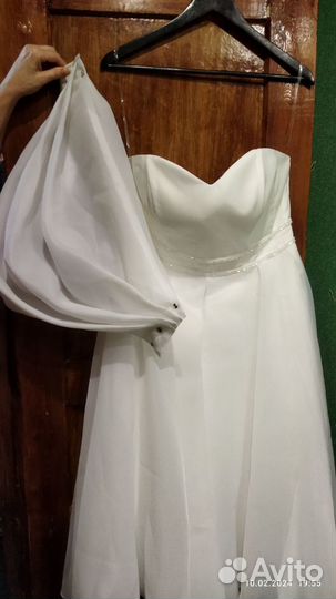 Свадебное платье короткое,52 размер