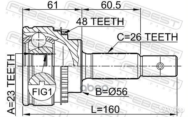 ШРУС наружный 23x56x26 (toyota avensis