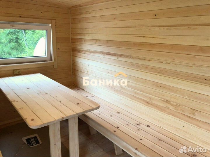 Каркасная баня 8х2,4 под ключ готовая