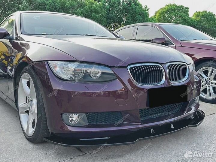 Губа передняя BMW 3 E92 E93 без М-пакета черная