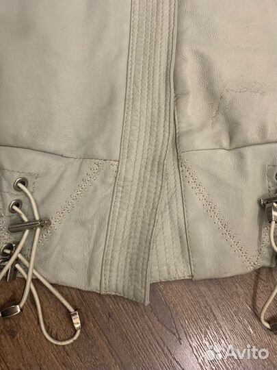 Кожаный плащ женский 48