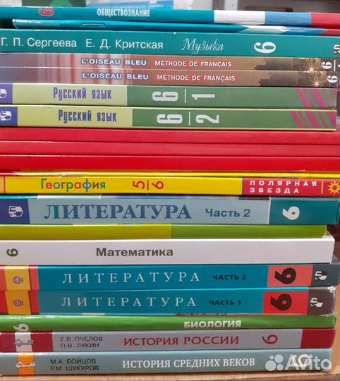 Учебники 6 класс и Изо Неменского