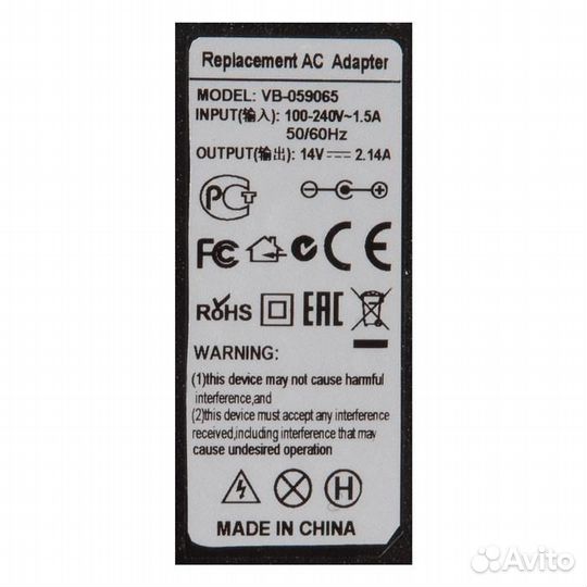 Блок питания для монитора Samsung, 14V, 2.14A, 30W