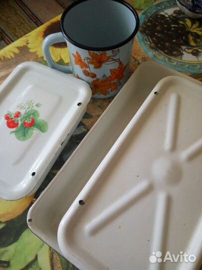 Эмалированная посуда лотки ведро бидоны баки миски