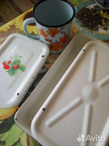 Эмалированная посуда лотки ведро бидоны баки миски