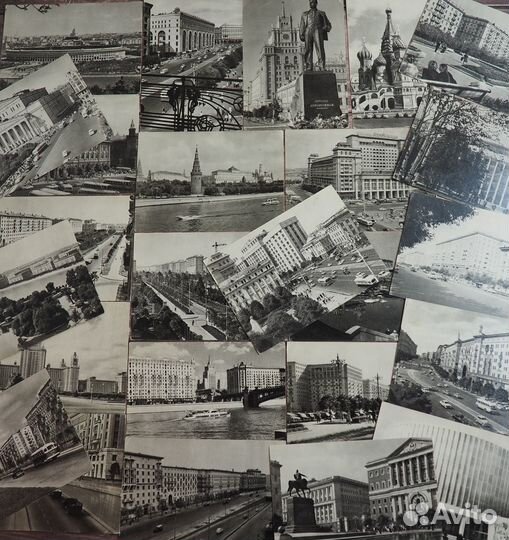 Открытки ч/б Москва времён СССР