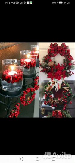 Декор цветы пуансеттия,цветы