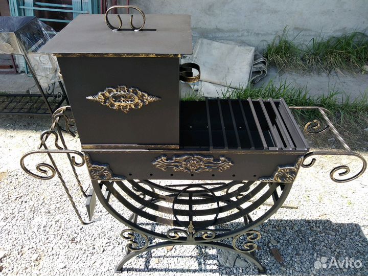 Стационарный мангал 5мм со съёмной коптильней