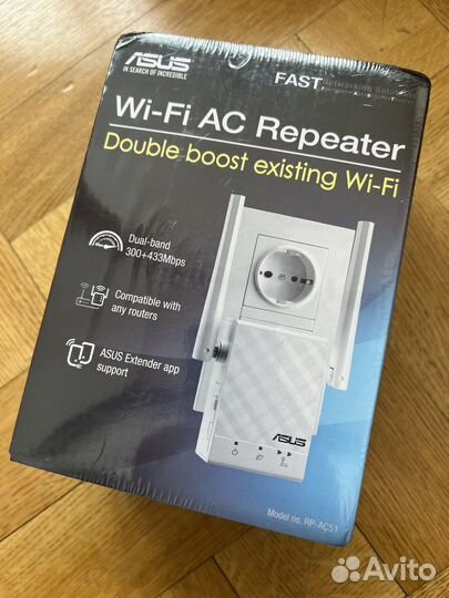 Wi-Fi усилитель сигнала (репитер) asus RP-ас51