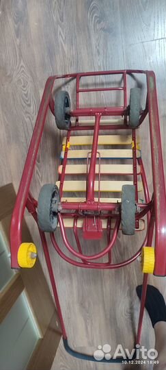 Детские санки на колесах sweet baby corsa red