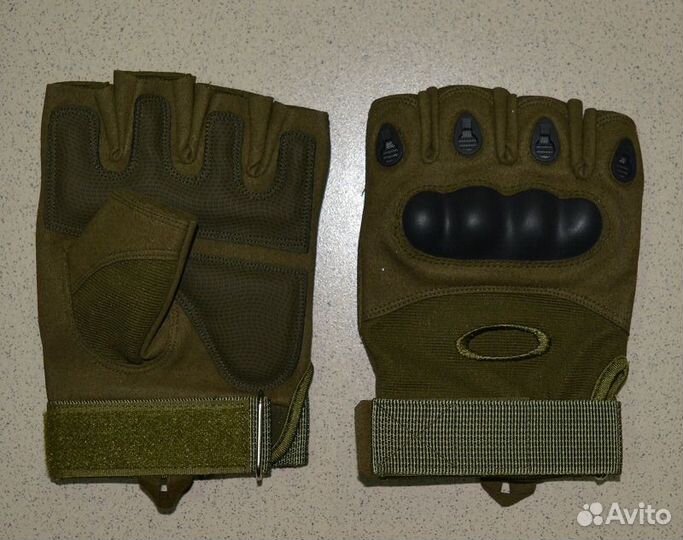Перчатки тактические без пальцев олива