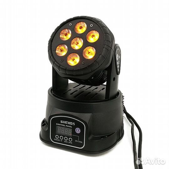 Вращающаяся мини-голова вош wash 7*12,18w rgbwa+UV