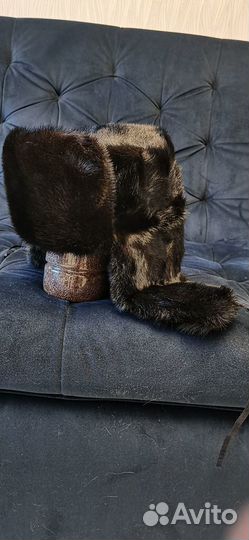 Норковая шапка мужская бу