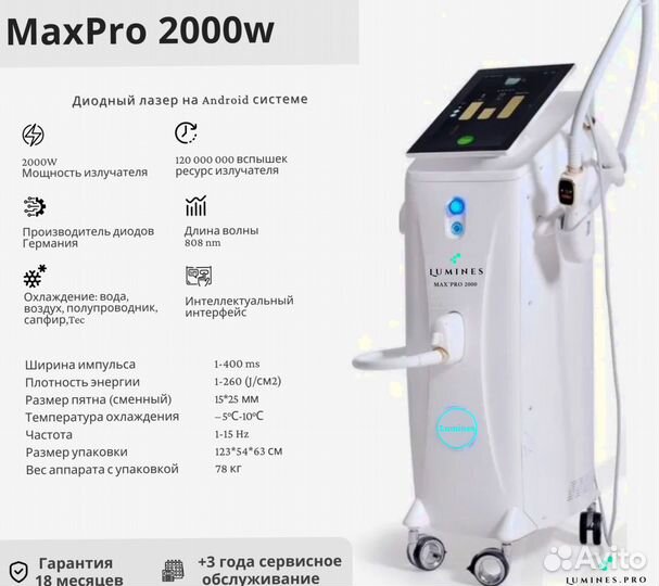 Диодный лазер люминес Max’Pro 2000W