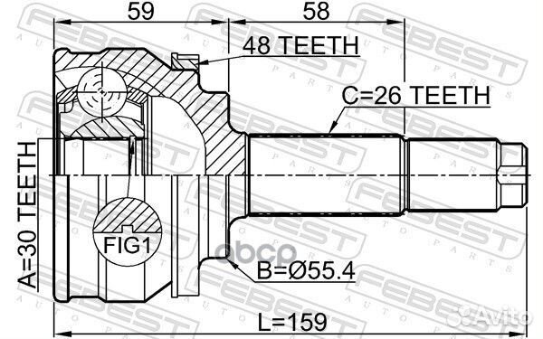 ШРУС внешний перед 1510-004A48 Febest