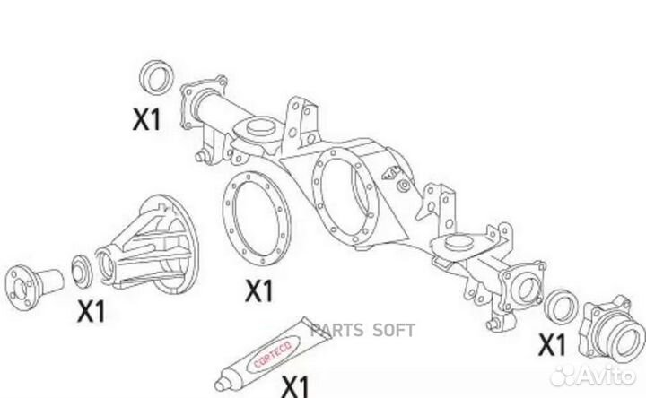 Corteco 19536236 К-т прокладок Re диф-ла Land Crui