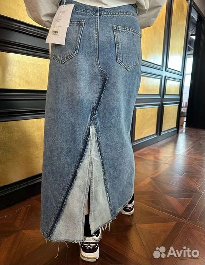 Джинсовая юбка макси