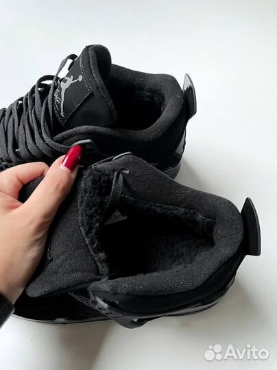 Nike air jordan 4 black cat зимние