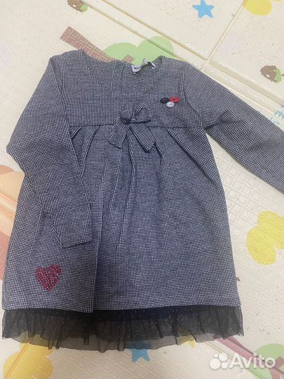 Теплое платье для девочки 92