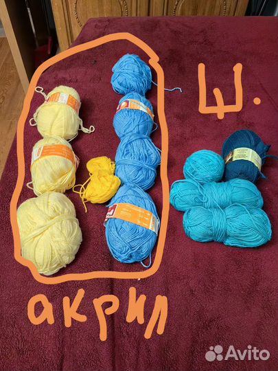 Пряжа нитки для вязания пакетом
