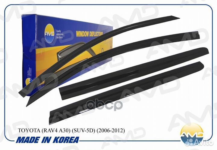 Дефлекторы окон Black комплект 4шт, RAV4 III A3