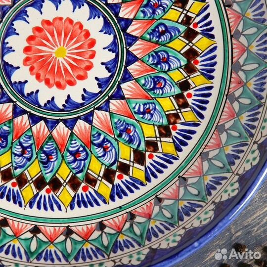 2 шт. Ляган Риштанская Керамика 'Узоры', 25 см, си