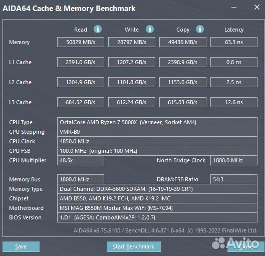 Ryzen 7 5800x комплект (проц, мать, память 32gb)