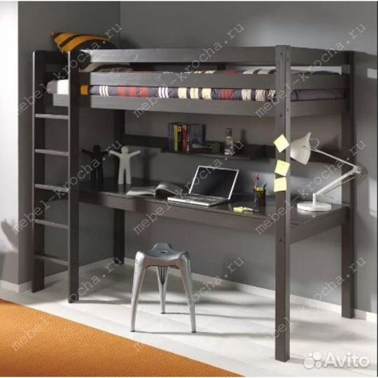 Кровать чердак с рабочим местом для подростков