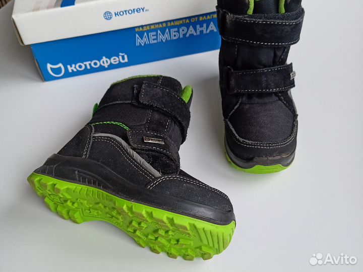 Зимние ботинки детские Котофей 24 меховые валенки