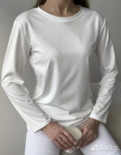 Лонгслив белый оверсайз