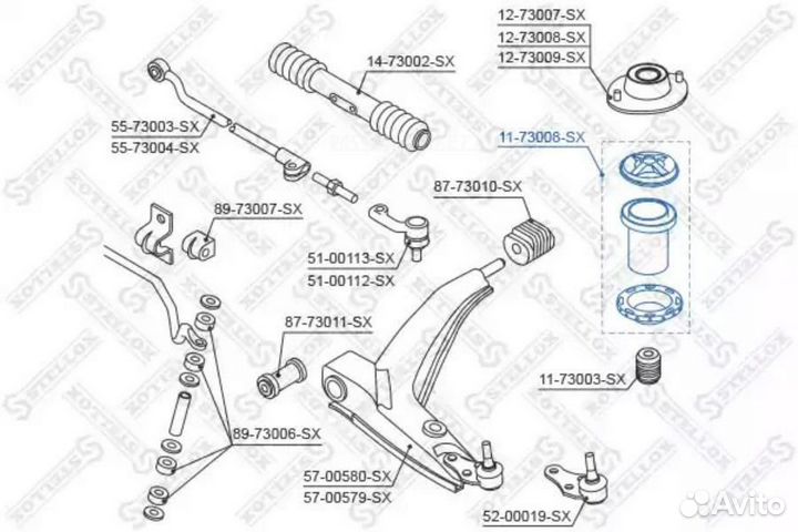Stellox 11-73008-SX К-кт пыльника аморт. пер.\ Dae