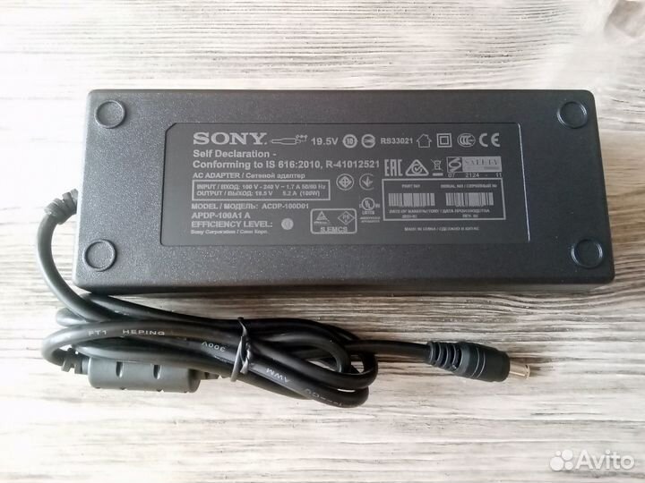 Блок питания Sony 19.5V 5.2A 100W acdp-100d01 нов
