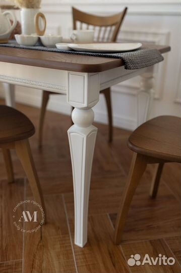 Набор стол обеденный и стулья 4шт массив бука