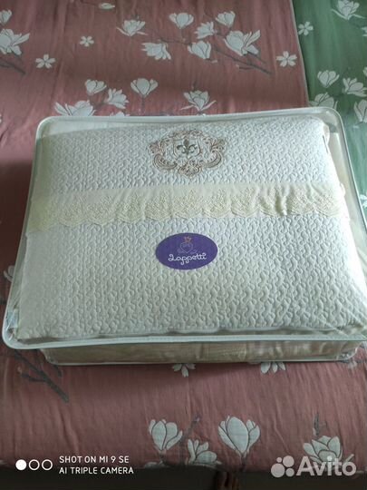 Комплект белья и матрас в детскую кроватку