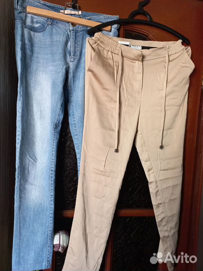 Джинсы женские BGN, и брюки шелковые 42-44