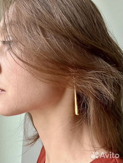 Серьги позолоченные длинные
