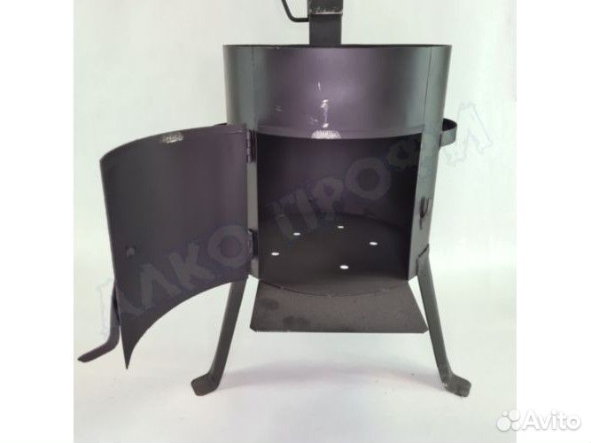 Печь для казана 8-10л с дверцей и дымоходом