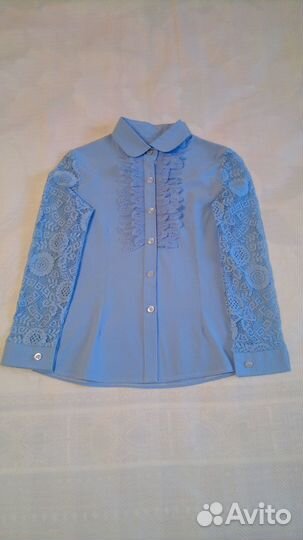 Школьная блузка с длинным рукавом