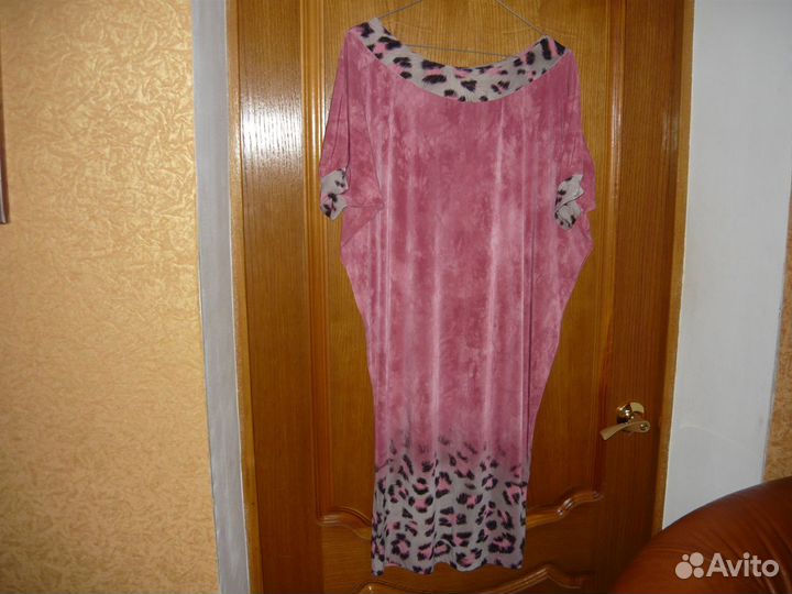 Платье вискоза розовое 50-52(Италия)