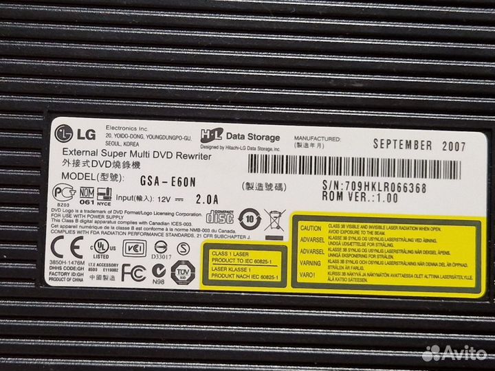 Пишущий DVD rom LG Super Multi