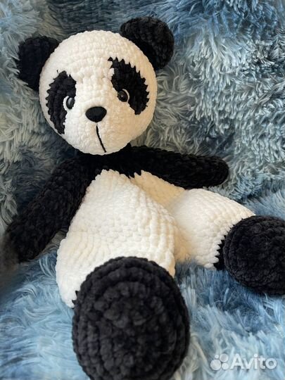 Мягкая вязаная игрушка Комфортер Мишка Панда
