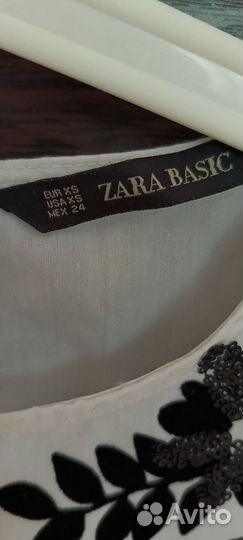 Блузка zara белая XS-S