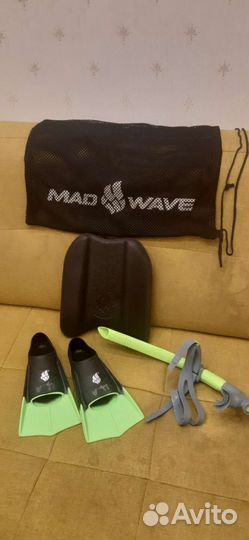 Ласты, трубка, доска дла плавания Mad Wave