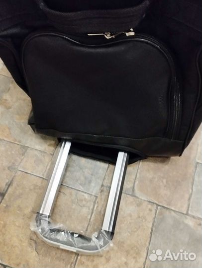 Баул хоккейный чёрный дно пвх ручка люкс