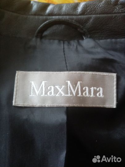 Кожаный пиджак женский maxmara