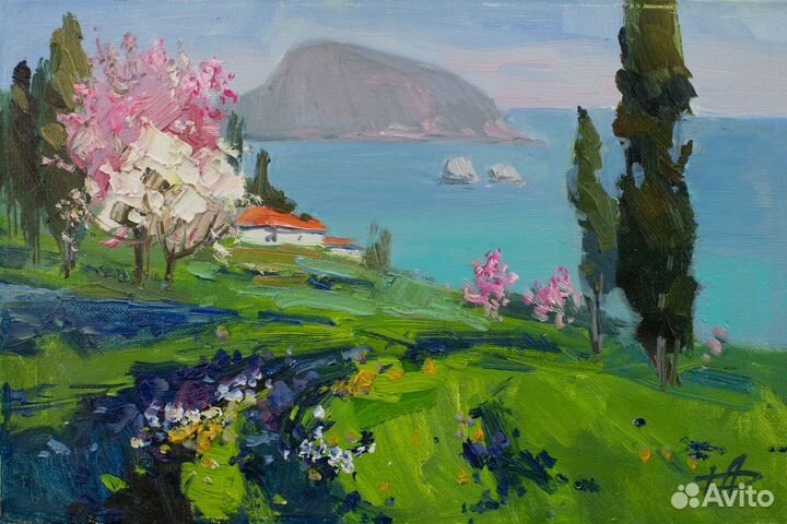 686 Весна. Вид на Аю-Даг кисти Анны Давыдченко