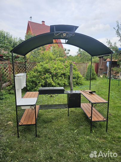 Мангал беседка с печью и умывальником